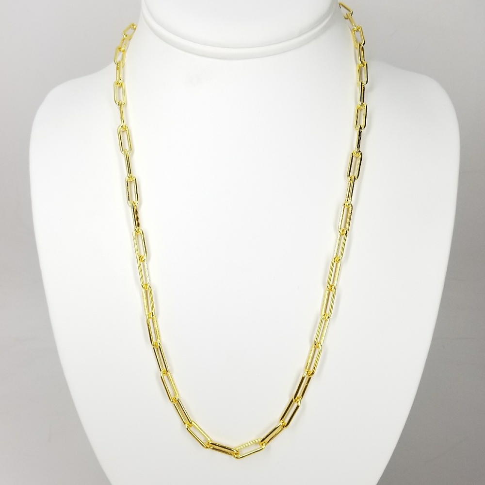 NWT 18K Gold Filled Paperclip Links Chain Necklace - Picture 3 of 10
